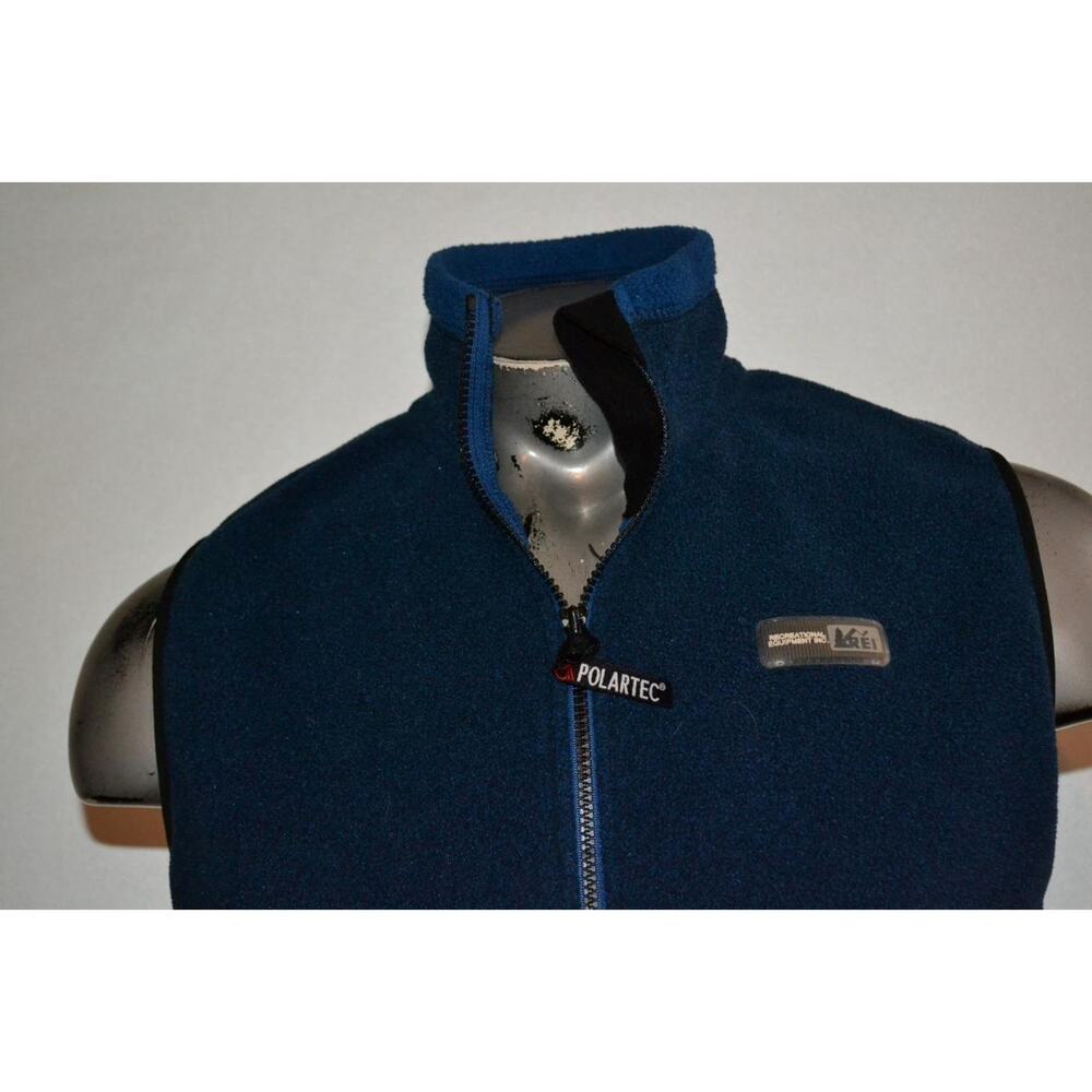 40661 REI Fleece Jacket Vest Polartec Blue Polyester Size Small Mens - Picture 4 of 8